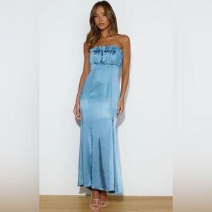 Hello Molly Blue Satin Dress | TAGS ON NEVER WORN